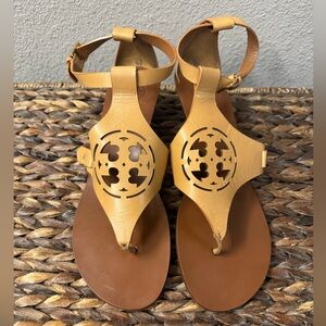 Tory Burch Zoey Women's Tan Leather Sandals - Size 11